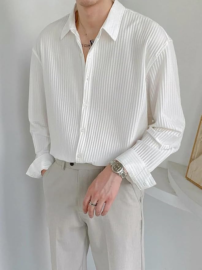 Latest Textured Lines Cotton Shirt – Premium Casual Wear for Men