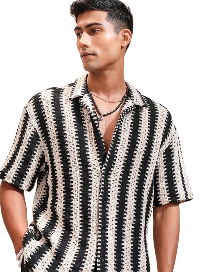 Boys Oversized Crochet Resort Shirt – Relaxed Summer Vibes