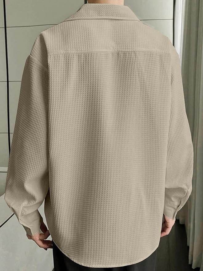 New Men’s Premium Popcorn Texture Shirt – Heavy Import Quality | No Pocket, Outer Shirt Only