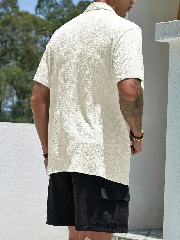 Textured Men’s Self-Design Shirt
