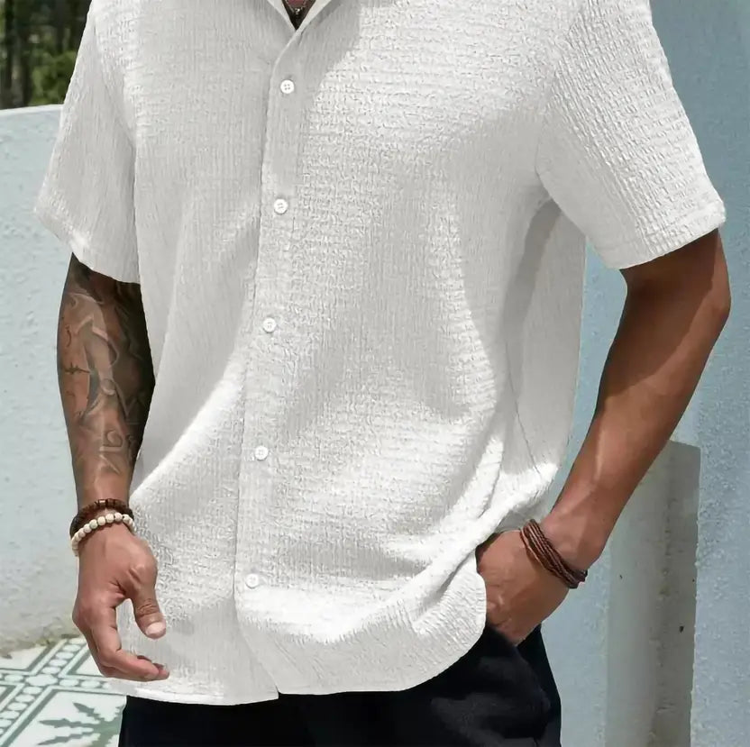 Textured Men’s Self-Design Shirt